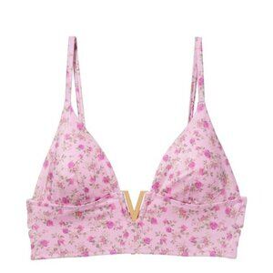 New! Victoria’s Secret Pink Ditsy Floral V Hardware Swim Top 4597